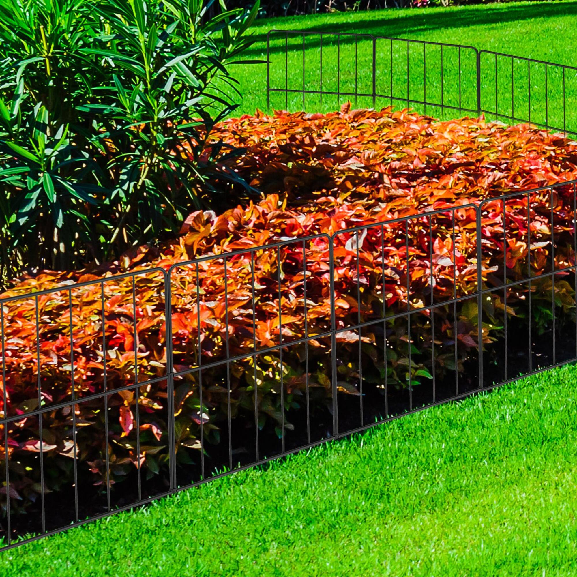 NEX 10ft. Black Square-Shaped Garden Fence